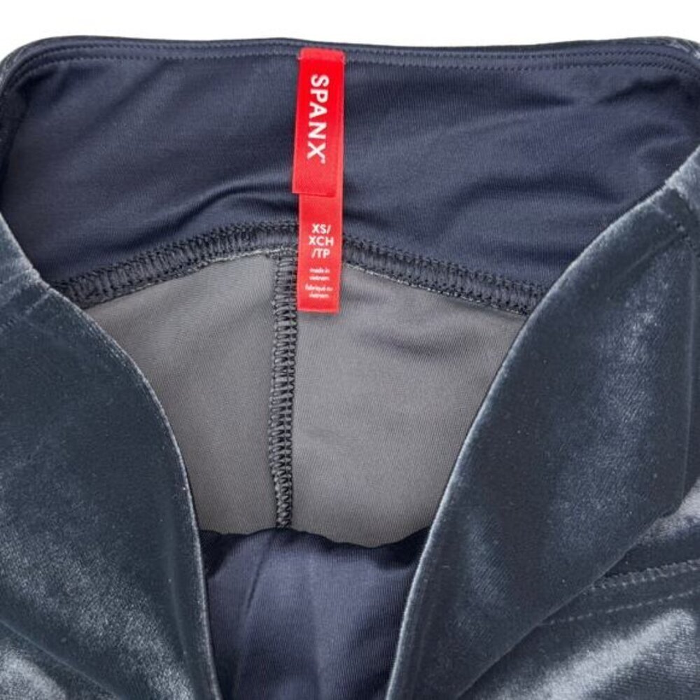 Spanx Velvet High Rise Contoured Power Waistband Shaping Leggings Size XS Navy - Picture 5 of 6
